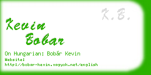 kevin bobar business card